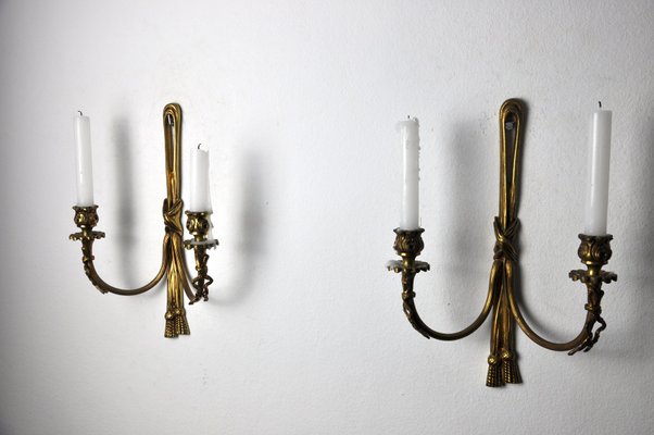 Candlesticks in Brass, France, 1970s, Set of 2-EJE-960595