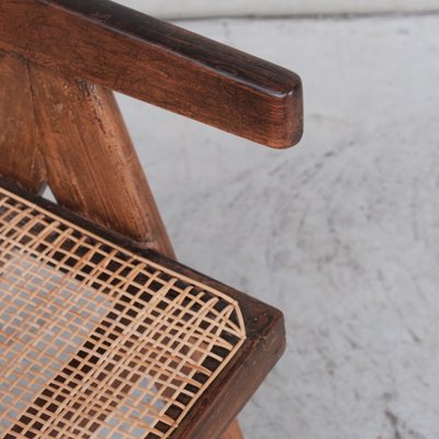 Cane and Teak Office Chair by Pierre Jeanneret-JRP-1137398