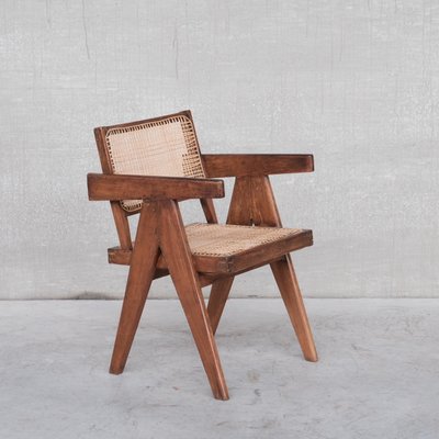 Cane and Teak Office Chair by Pierre Jeanneret-JRP-1137398