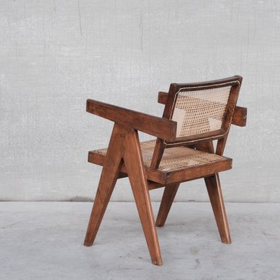 Cane and Teak Office Chair by Pierre Jeanneret-JRP-1137398