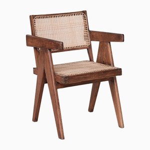 Cane and Teak Office Chair by Pierre Jeanneret-JRP-1137398