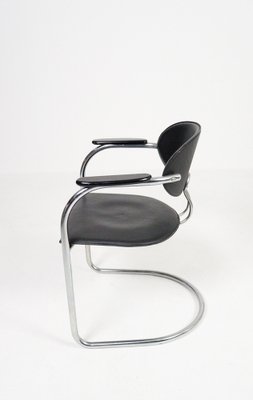 Cantilever Chairs in Leatherette and Black Wood from Effezeta, Italy, 1980s, Set of 5-HJY-1716398