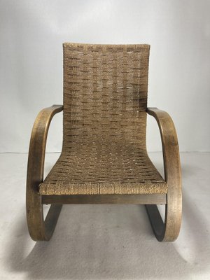 Cantilever Wicker Cord Chair, 1930s-BHG-1818771