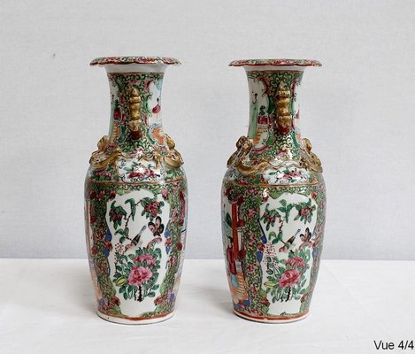 Canton Porcelain Vases, China, Late 19th Century, Set of 2-RVK-984279