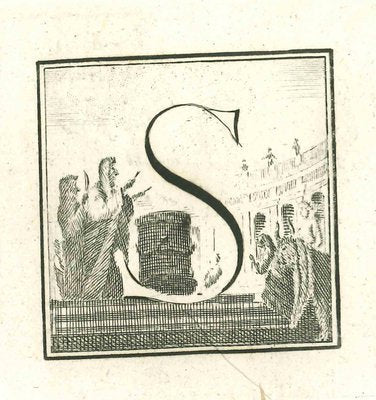 Capital Letter S, Antiquities of Herculaneum Exposed, Etching, 18th Century-ZCI-2025069