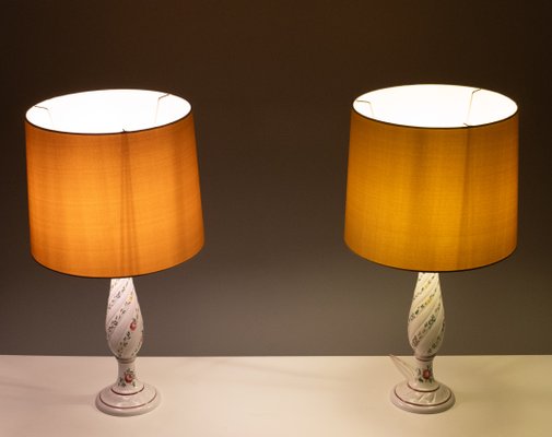 Capodimonte Ceramic Italian Table Lamps, 1960s, Set of 2-GCG-2032338