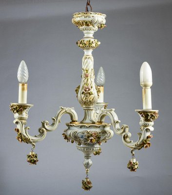 Capodimonte Chandelier, Italy, 1950s-RAQ-1360591