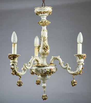 Capodimonte Chandelier, Italy, 1950s-RAQ-1360591