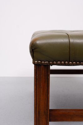 Capped Green Leather Chesterfield Foot Stool, England, 1960zs-GCG-2024642