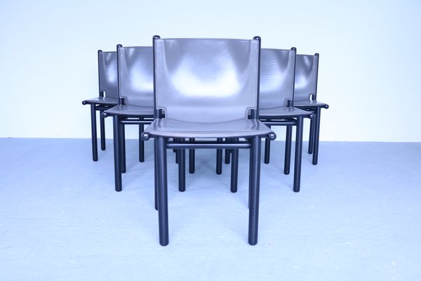 Caprile Dining Chairs by Gianfranco Frattini for Cassina, 1980s, Set of 6-SXX-753113