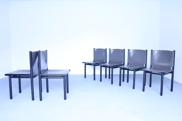 Caprile Dining Chairs by Gianfranco Frattini for Cassina, 1980s, Set of 6-SXX-753113