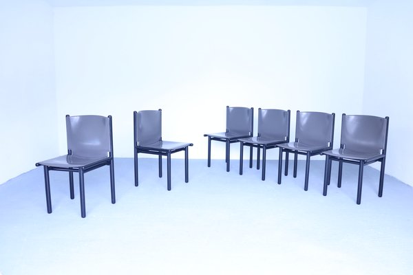 Caprile Dining Chairs by Gianfranco Frattini for Cassina, 1980s, Set of 6-SXX-753113