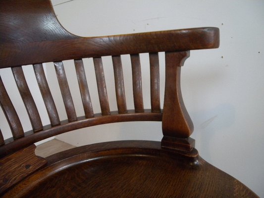 Captain's Swivel Desk Chair in Oak, England, 1900s-FEO-1781296