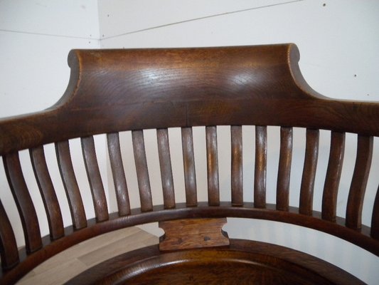 Captain's Swivel Desk Chair in Oak, England, 1900s-FEO-1781296