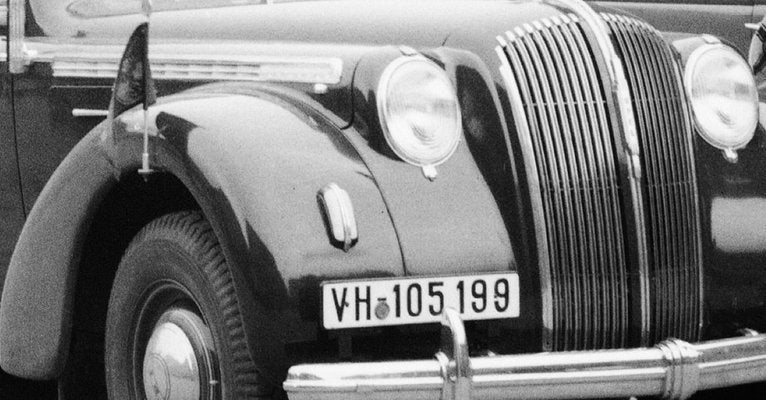 Car, Trailer at Heiligeistkriche Church Heidelberg, Germany 1938, Printed 2021-DYV-990667