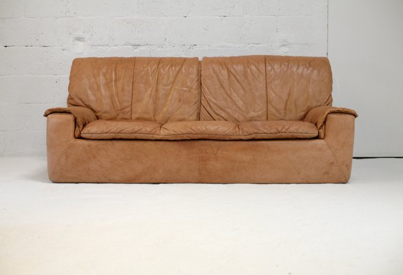 Caramel Leather 3-Seat Sofa from Cinna, 1970s-MAO-1299923