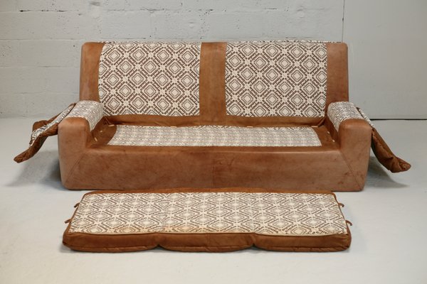 Caramel Leather 3-Seat Sofa from Cinna, 1970s-MAO-1299923