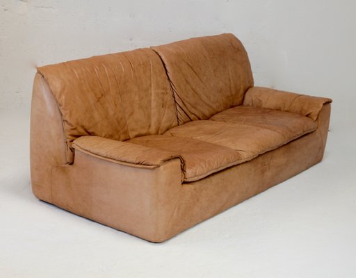 Caramel Leather 3-Seat Sofa from Cinna, 1970s-MAO-1299923