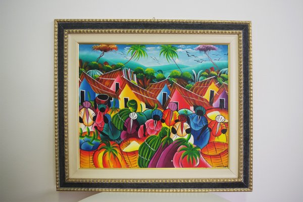 Caribbean Framed Painting, 2000s-KNM-901074