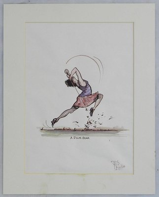 Caricature of a Film Star Golfer Painting by Peter Hobbs, 1950s-ARU-626137