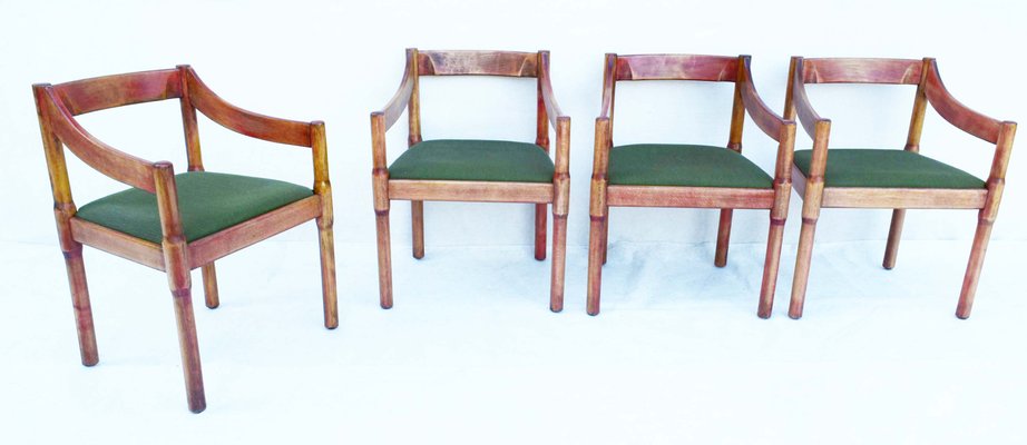 Carimate Armchairs attributed to Vico Magistretti, Italy, 1961, Set of 4-WF-1438629