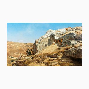 Carl Schirm, Rock Tombs Outside Jerusalem, Oil Painting, 1884-ZCI-1775951