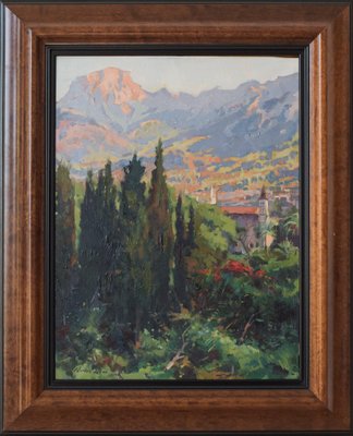 Carles Hadó, The Church of Soller Mallorca, 1995, Oil on Canvas, Framed-AOI-1360115