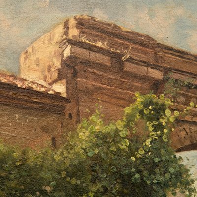 Carlo Brancaccio, Neapolitan Landscape, 1890s, Oil on Canvas, Framed-MAX-1789037