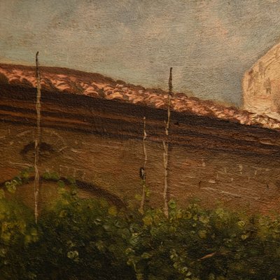 Carlo Brancaccio, Neapolitan Landscape, 1890s, Oil on Canvas, Framed-MAX-1789037