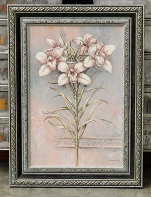 Carmenia Lilies, 1990s, Oil on Canvas, Framed-PTH-1351318