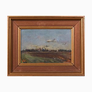 Carolyn C. Sergeant, Landscape in Dover, 1967, Oil on Board, Framed-AOI-1189419