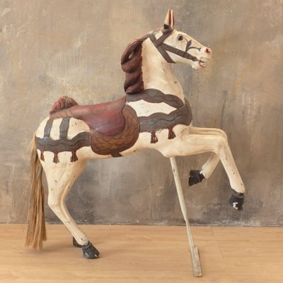 Carousel Horse in Hand Painted Wood, 1950s-WK-1007914