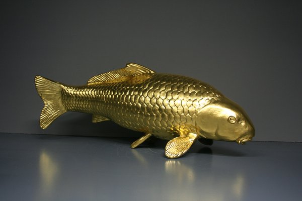 Carp Figure in 24 Karat Gilt, 2000s-QAI-1778498