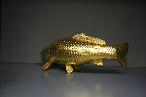 Carp Figure in 24 Karat Gilt, 2000s-QAI-1778498