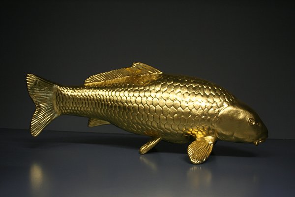 Carp Figure in 24 Karat Gilt, 2000s-QAI-1778498