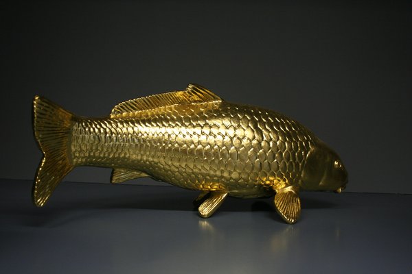 Carp Figure in 24 Karat Gilt, 2000s-QAI-1778498