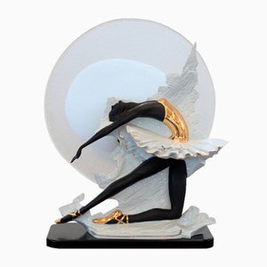 Carpiè Dancer Sculpture Table Lamp in Murano Glass and Ceramic, 1970s-KNM-1697828