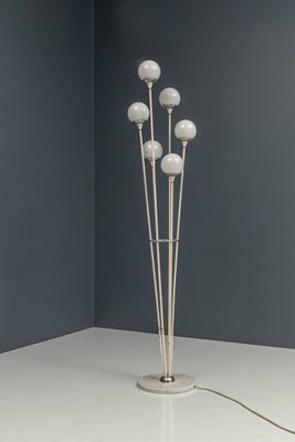 Carrara Marble and Lacquered Metal Floor Lamp Alberello, Italy, 1960s-ITV-1299156