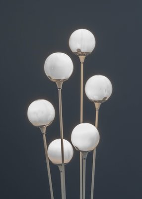 Carrara Marble and Lacquered Metal Floor Lamp Alberello, Italy, 1960s-ITV-1299156