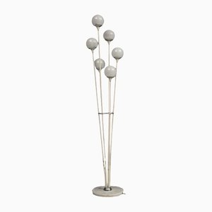 Carrara Marble and Lacquered Metal Floor Lamp Alberello, Italy, 1960s-ITV-1299156