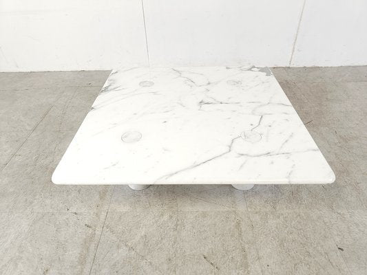 Carrara Marble Coffee Table attributed to Angelo Mangiarotti for Up&up, Italy, 1970s-IRH-1718467