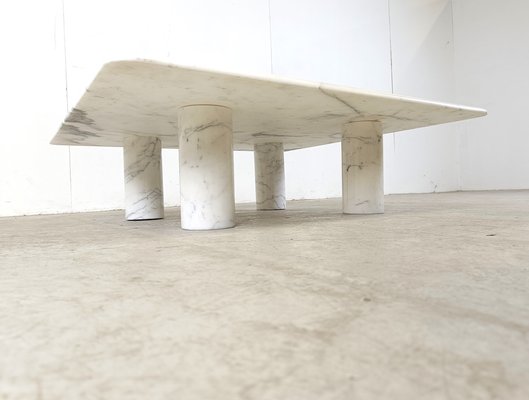 Carrara Marble Coffee Table attributed to Angelo Mangiarotti for Up&up, Italy, 1970s-IRH-1718467