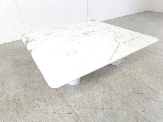 Carrara Marble Coffee Table attributed to Angelo Mangiarotti for Up&up, Italy, 1970s-IRH-1718467