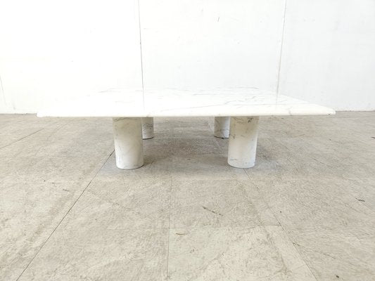 Carrara Marble Coffee Table attributed to Angelo Mangiarotti for Up&up, Italy, 1970s-IRH-1718467