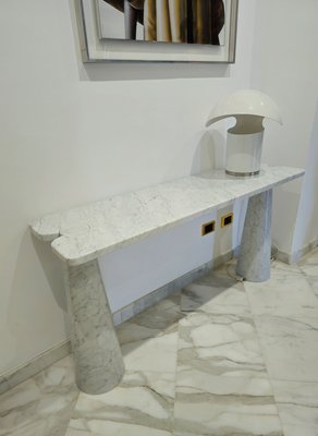 Carrara Marble Console by Angelo Mangiarotti for Skipper, Italy, 1970s-ZST-1915531