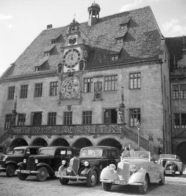 Cars Parking at Old Heidelberg City Hall, Germany 1936, Printed 2021-DYV-990678