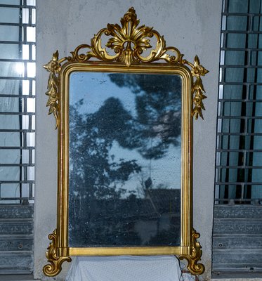 Carved and Gilded Mirror with Gold Leaf-RAQ-2033410