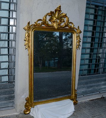 Carved and Gilded Mirror with Gold Leaf-RAQ-2033410