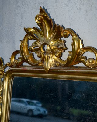 Carved and Gilded Mirror with Gold Leaf-RAQ-2033410