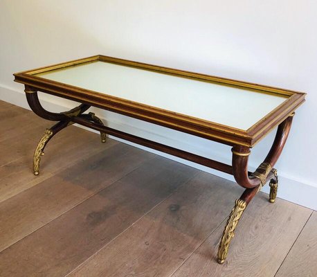 Carved and Gilt Wood Coffee Table from Maison Hirch, 1940s-BA-988189